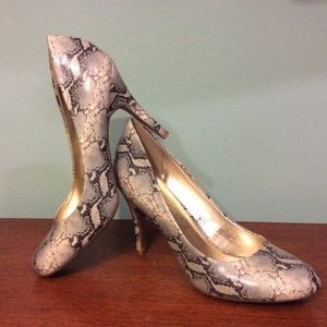 Snake print heels